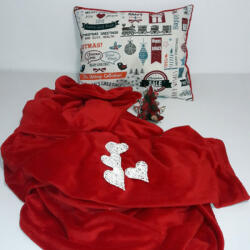  Takaró+párna piros karácsonyi szett (takpapksz01)