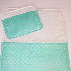  Babaágynemű türkiz- fehér pötty (bagytfp01)