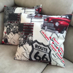  Díszpárna 45 x 45 cm amerikai autós (diszpa22)