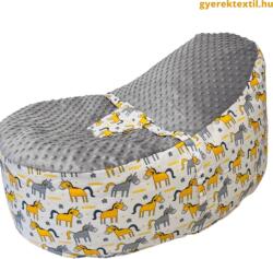  Baba babzsák biztonsági övvel - lovacska szürke minky (bbzslszm01)