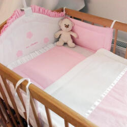  Babaágynemű szett fehér- rózsaszín (bagyfr01)