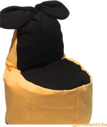  Babzsák háttámlás- sárga-fekete nyuszifüllel (bzshnysf03)