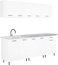 Leziter Primo 220 konyhabútor fehér, chromix munkalappal (PRK220CHMX) - muszakinet