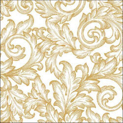 Ambiente Baroque gold/White Papírszalvéta 33X33cm, 20db-os - fizz