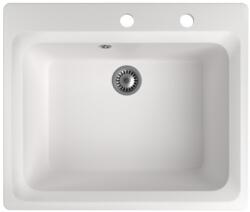 NERO Gránit Mosogató NERO Italia + Szifon Készlet Fehér