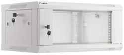 Lanberg WF01-6404-10S 19" 4U SZÉL: 600mm MÉLY: 450mm MAG: 290mm lapraszerelt üvegajtós szürke fali rack szekrény (WF01-6404-10S)