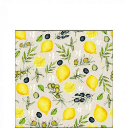 Ambiente Olives And Lemon Papírszalvéta 25X25cm, 20db-os
