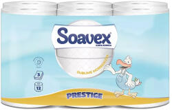 Paperdi Toalettpapír 3 rétegű kistekercses 100% cellulóz 170 lap/tekercs 12 tekercs/csomag Soavex Maxi Prestige_Paperdi (ID8S170F12) - polusirodaszer