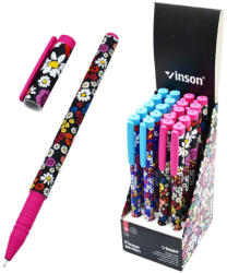 Vinson Golyóstoll kupakos, 0, 7mm Vinson Flower Garden A24 vegyes test displ 20 db/display (A24) - polusirodaszer