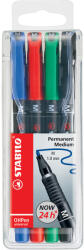 STABILO Alkoholos marker készlet 1mm, STABILO OHPen M, 4 klf. szín (843/4)