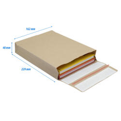 e-Green Csomagküldő webshop tasak 162x229x40mm, erős kraft papírból 250 db/doboz, E-green barna (69112) - polusirodaszer