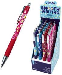 Vinson Golyóstoll nyomógombos 0, 7mm Vinson Daisy 206 vegyes test displ 24 db/display (206) - polusirodaszer