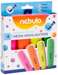 Nebulo Szövegkiemelő készlet, Nebulo, 4 klf. neon szín (SZK-4-NE) - polusirodaszer