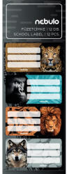 Nebulo Füzetcímke 12db-os, Vadállatok, vegyes minták, 25 ív/csomag, Nebulo (FC-FÁ-12)