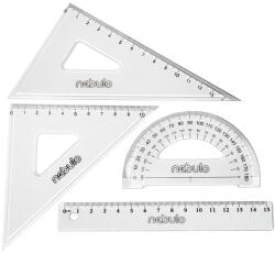 Nebulo Vonalzókészlet, 30 cm egyenes vonalzó, szögmérő, 45° 13 cm és 60° 18 cm háromszög vonalzó, 4 db/bliszter Educa (VK-4-15)