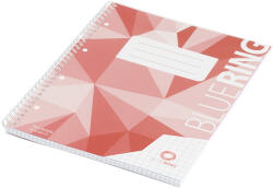 BLUERING Spirálfüzet A4, 70lap, műanyag borítós perforált lyukasztott Bluering® kockás (BRMB897763) - polusirodaszer