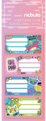 Nebulo Füzetcímke 12db-os, Girl Power, vegyes minták, Nebulo (FC-GRLPOWER-12) - polusirodaszer