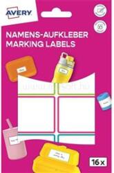 AVERY NAME16C iskolai 46x33 mm 16 db öntapadós színes vízálló fólia (AVERY_NAME16C) (AVERY_NAME16C)