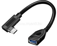 LogiLink USB 3.2 Gen2 Type-C adapter, C/M 90 USB-A/F, OTG, 0, 2 m (fekete) (LOGILINK_CU0100) (LOGILINK_CU0100)