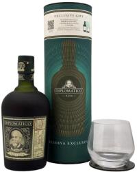 Diplomático Exclusiva rum díszdobozban pohárral és alátéttel DRS (0, 7L / 40%) - whiskynet