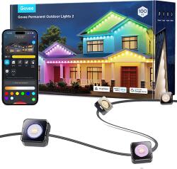 Govee Permanent Outdoor 2 kültéri világítás, Matter támogatás, 30 m, fekete, H705E311 (H705E311)