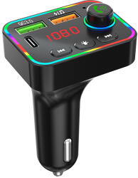 Tracer SoundCast, 87.5-108 MHz, Bluetooth, LED, 2 x USB, USB C, Fekete, FM Transzmitter (TRACAU47755)