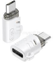 XO adapter (Type-C - microUSB, adatátvitel és töltés) FEHÉR (XO_NB256B) (XO_NB256B)