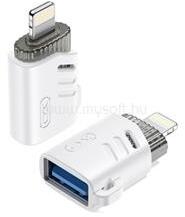XO iPhone 14 Plus / 14 Pro Max / 14 Pro adapter USB aljzat - lightning, OTG, FEHÉR (XO_NB256A) (XO_NB256A)
