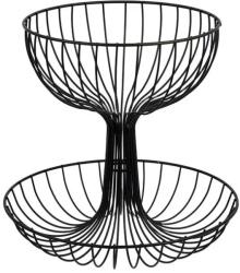 Welora Fém gyümölcstartó, Welora, két szintes, 30x29cm-es méret, fekete színben (JM1240013)