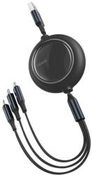 Baseus töltőkábel, Bright Mirror CAMLT-MJ01, USB-Lightning típusú / USB Type-C / MicroUSB, 1, 2 m, 3, 5 A, fekete