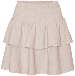 Vero Moda Női szoknya, Vero Moda, EZÜST BÉLÉS, bézs, 55% len, 45% viszkóz, XS INTL (0000304951121_XS)