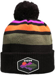 CCM Winter Pom Knit Striped Black Kötött sapka