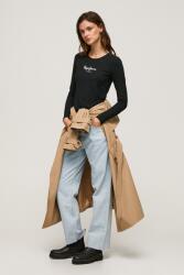 Pepe Jeans London Pepe Jeans London, Szűk fazonú pamuttartalmú felső, Fekete, XS (PL505203-999-XS)