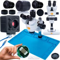  Mercury Pro MSMP-T-PS1 mikroszkóp készlet + Crux PRO KMCP-HDMI-USB 5mp kamera Plantes PRO sorozat + Szilikon alátét (vas talppal) 480x320mm