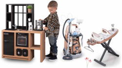 Smoby Set cărucior de curățenie și bucătărie modernă Rowenta Trolley Vacuum Cleaner Smoby și aspirator cu sunete și masă de călcat (SM330325-5)