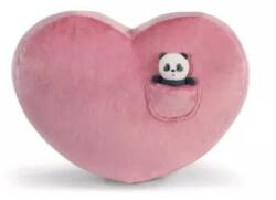 NICI Green: Love panda szívalakú plüsspárna pandával