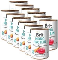 Brit Consevă Brit Mono Protein Tuna & Sweet Potato, 12 x 400 g