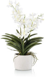  Élethű fehér vanda orchidea műnövény 60 cm - díszcserépben