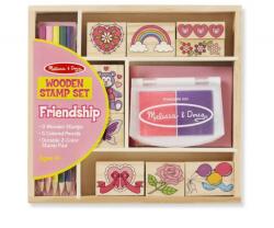 Melissa & Doug Nyomda készlet 9db pecséttel és 5db színes ceruzával, barátság 1632 (1632)