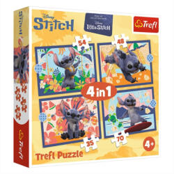 Trefl puzzle 4 az 1-ben - Lilo & Stitch Hawaii nyaralás (35, 48, 54, 70 db) (34666)