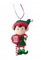 Yala Design Karácsonyi kobold karácsonyfadísz Santa táblával (141836)