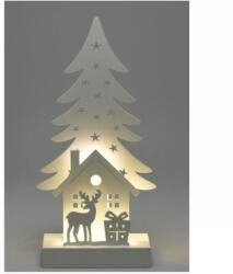  Világítós kis asztaldekoráció fenyőf-szarvas (9555-B)