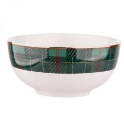 Altom Design Karácsonyi porcelán tálka - 400 ml - zöld kockás (IMO-ALT-01010052423-352380)