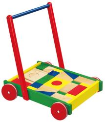 Viga Toys Járássegítő kocsi 36db építőkockával 6623 (6623)