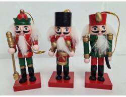  Diótörő figurák 3db akaszthatós, piros alapszínű 8x2, 5 cm (8416)