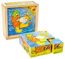 Viga Toys Képkirakó mesekocka puzzle kacsás 9db-os (0132)