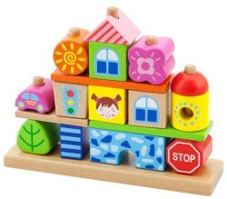 Viga Toys Montessori kirakó 5 rudas - autó, ház, város (3458)
