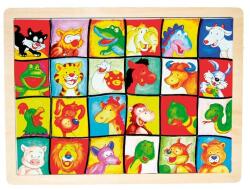  Arckeresős fa puzzle, állatos (0096)