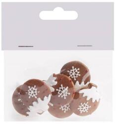  6 darab öntapadós mézeskalács mintázatú gömb forma - 3, 2 cm - poliresin (Q045088)