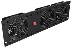 Lanberg 19" 3U függőleges ventilátor panel, 3x ventilátor, 230V, fekete AK-1506-B (AK-1506-B)